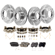 4-Wheel Set Front and Rear Brake Kit With Calipers, Plain Surface, 5 Lugs, Ceramic
