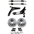 8-Piece Kit Front Axle Assembly, AWD, includes Brake Discs, Brake Pad Sets, and Control Arms
