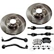 7-Piece Kit Front, Driver and Passenger Side Axle Assembly - New 7-Piece Kit, 2.3L, 4Cyl, Includes (2) Brake Disc, (1) Brake Pad Set, (2) Control Arm and (2) Axle Assembly