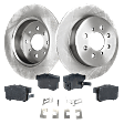 2-Wheel Set Rear Brake Disc and Pad Kit, Plain Surface 4 Lugs 259.84 mm Ceramic Pro-Line Series, Includes (2) Disc and (1) Pad Set