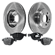 2012-2013 BMW 528i - 2-Wheel Set Front Brake Disc and Pad Kit, Plain Surface, 5 Lugs, Organic, Pro-Line Series