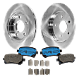 2-Wheel Set Rear Brake Disc and Pad Kit, Plain Surface 5 Lugs 305.05 mm Ceramic Pro-Line Series, Includes (2) Disc and (1) Pad Set