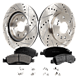 2009 Chevrolet Silverado 1500 LT - 4-Piece Kit Front Brake Disc and Pad Kit, Cross-drilled and Slotted, 6 Lugs, Ceramic, Except Electronic Stability Control, 6.2L 8Cyl, Pro-Line Series  Includes (2) Brake Disc and (1) Brake Pad Set