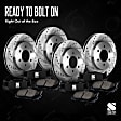 2009 Chevrolet Silverado 1500 LT - 4-Piece Kit Front Brake Disc and Pad Kit, Cross-drilled and Slotted, 6 Lugs, Ceramic, Except Electronic Stability Control, 6.2L 8Cyl, Pro-Line Series  Includes (2) Brake Disc and (1) Brake Pad Set