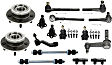 16-Piece Kit Front Suspension Kit, Includes (4) Ball Joint, (1) Idler Arm, (1) Pitman Arm, (2) Sway Bar Link, (2) Tie Rod Adjusting Sleeve, (4) Tie Rod End, and (2) Wheel Hub
