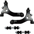 4-Piece Kit Front, Driver and Passenger Side, Lower Control Arm Kit, Includes (2) Control Arm and (2) Sway Bar Link