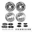 4-Wheel Set Brake Disc and Pad Kit, Plain Surface 5 Lugs Front-302.01 mm/Rear-305.05 mm Front-Semi-Metallic/Rear-Ceramic Pro-Line Series, Includes (2) Brake Pad Set and (4) Brake Disc