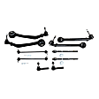 10-Piece Kit Front, Driver and Passenger Side, Lower, Frontward and Rearward Control Arm Kit, Includes (4) Control Arm, (2) Sway Bar Link and (4) Tie Rod End