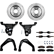 9-Piece Kit Front, Driver and Passenger Side Axle Assembly - New 9-Piece Kit, 4.0L, 6Cyl, Includes (1) Brake Pad Set, (4) Control Arm, (2) Axle Assembly and (2) Brake Disc