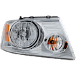 2005 Ford F-150 - 5-Piece Kit Grille, Chrome Shell with Black Insert,  Includes (2) Fender, (1) Grille, and (2) Headlight