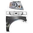 3-Piece Kit, Grille Chrome, RWD, For Models Without STX Edition, Includes (1) Fender, (1) Grille, and (1) Headlight