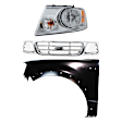 3-Piece Kit, Grille Chrome, RWD, For Models Without STX Edition, Includes (1) Fender, (1) Grille, and (1) Headlight