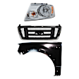 3-Piece Kit, Grille Chrome Shell with Dark Gray Insert, New Body Style, Includes (1) Fender, (1) Grille, and (1) Headlight