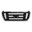 3-Piece Kit, Grille Chrome Shell with Dark Gray Insert, New Body Style, Includes (1) Fender, (1) Grille, and (1) Headlight