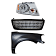 3-Piece Kit, Grille Primed Black, Includes (1) Fender, (1) Grille, and (1) Headlight