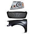 3-Piece Kit, Grille Primed Black, Includes (1) Fender, (1) Grille, and (1) Headlight