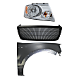 3-Piece Kit, Grille Primed Black, Includes (1) Fender, (1) Grille, and (1) Headlight