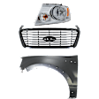 3-Piece Kit, Grille Black Shell with Chrome Insert, Includes (1) Fender, (1) Grille, and (1) Headlight