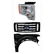3-Piece Kit, Grille Textured Gray, CAPA Certified, Includes (1) Fender, (1) Grille, and (1) Headlight