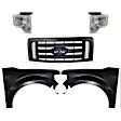 5-Piece Kit, Grille Textured Gray, CAPA Certified, Includes (2) Fender, (1) Grille, and (2) Headlight