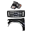3-Piece Kit Driver Side LED Headlight, With bulb(s), OE Replacement, Includes (1) Fender, (1) Grille Assembly and (1) Headlight