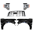 2010 Ford F-150 - 5-Piece Kit Grille, Chrome, For Models With  Package, CAPA Certified  Includes (2) Fender, (1) Grille, and (2) Headlight
