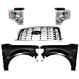 5-Piece Kit, Grille Chrome, For Models With Chrome Package, CAPA Certified, Includes (2) Fender, (1) Grille, and (2) Headlight