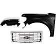 3-Piece Kit, Grille Chrome Shell with Painted Gold Insert, CAPA Certified, Includes (1) Fender, (1) Grille, and (1) Headlight