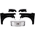 5-Piece Kit, Grille Chrome Shell with Painted Gold Insert, CAPA Certified, Includes (2) Fender, (1) Grille, and (2) Headlight