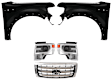 5-Piece Kit, Grille Chrome Shell with Painted Gold Insert, CAPA Certified, Includes (2) Fender, (1) Grille Shell and Insert, and (2) Headlight