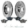 2-Wheel Set Front, Driver or Passenger Side Brake Disc and Pad Kit, Plain Surface, 5 Lugs, Ceramic, Pro-Line Series