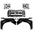 5-Piece Kit Driver and Passenger Side LED Headlight, With bulb(s), OE Replacement,, CAPA Certified, Includes (2) Fender, (1) Grille Assembly and (2) Headlight