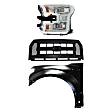 3-Piece Kit Driver Side LED Headlight, Includes (1) Fender, (1) Grille Assembly, and (1) Headlight, CAPA Certified