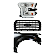 3-Piece Kit Passenger Side LED Headlight, Includes (1) Fender, (1) Grille Assembly, and (1) Headlight, CAPA Certified