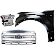 3-Piece Kit Driver Side LED Headlight, Includes (1) Fender, (1) Grille Assembly, and (1) Headlight, CAPA Certified