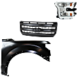 3-Piece Kit Passenger Side LED Headlight, Includes (1) Fender, (1) Grille Assembly, and (1) Headlight, CAPA Certified