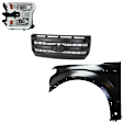 3-Piece Kit Driver Side LED Headlight, Includes (1) Fender, (1) Grille Assembly, and (1) Headlight, CAPA Certified
