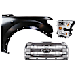 3-Piece Kit, Front, Passenger Side Fender, For Models With Wheel Opening Molding and Active Park Assist System, CAPA Certified, Includes (1) Fender, (1) Grille, and (1) Headlight