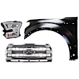 3-Piece Kit Driver Side LED Headlight, Includes (1) Fender, (1) Grille Assembly, and (1) Headlight, CAPA Certified