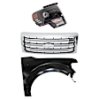 3-Piece Kit, Grille Chrome, For Models With Chrome Package, CAPA Certified, Includes (1) Fender, (1) Grille, and (1) Headlight