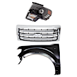 3-Piece Kit, Grille Chrome, For Models With Chrome Package, CAPA Certified, Includes (1) Fender, (1) Grille, and (1) Headlight