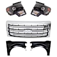 5-Piece Kit, Grille Chrome, For Models With Chrome Package, CAPA Certified, Includes (2) Fender, (1) Grille, and (2) Headlight