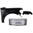 3-Piece Kit, Front, Passenger Side Fender, CAPA Certified, Includes (1) Fender, (1) Grille, and (1) Headlight