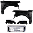 5-Piece Kit, Front, Driver and Passenger Side Fender, CAPA Certified, Includes (2) Fender, (1) Grille, and (2) Headlight