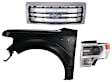 3-Piece Kit Driver Side HID/Xenon Headlight, Without bulb(s), OE Replacement, Includes (1) Fender, (1) Grille Assembly and (1) Headlight