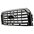 5-Piece Kit, Grille Chrome Shell with Textured Black Insert, For Models With Billet Style Grille, Without Front View Camera, CAPA Certified, Includes (2) Fender, (1) Grille, and (2) Headlight