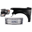 2014 Ford F-150 - 3-Piece Kit Driver Side LED Headlight, With bulb(s), OE Replacement,  Includes (1) Fender, (1) Grille Assembly, and (1) Headlight