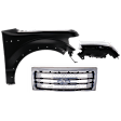 3-Piece Kit, Front, Passenger Side Fender, CAPA Certified, Includes (1) Fender, (1) Grille, and (1) Headlight