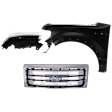 3-Piece Kit, Front, Driver Side Fender, CAPA Certified, Includes (1) Fender, (1) Grille, and (1) Headlight