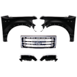5-Piece Kit, Front, Driver and Passenger Side Fender, CAPA Certified, Includes (2) Fender, (1) Grille, and (2) Headlight